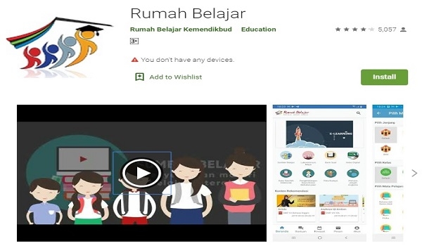 Aplikasi Rumah Belajar Kini Tersedia dalam Versi Gawai Android