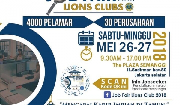 Job Fair Lions Club 2018 /  26-27 Mei 2018