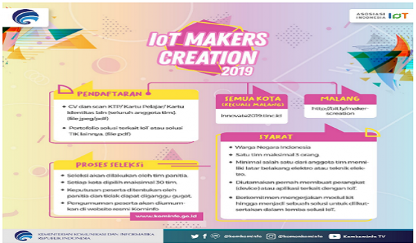 Pembukaan Pendaftaran IoT Makers Creation 2019 di 5 Kota