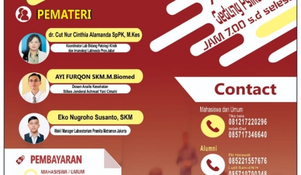 PENINGKATAN KOMPETENSI ATLM 4.0 DALAM TEKNOLOGI DAN DIAGNOSIS PENYAKIT FUNGSI GINJAL / 07 Apr 2019